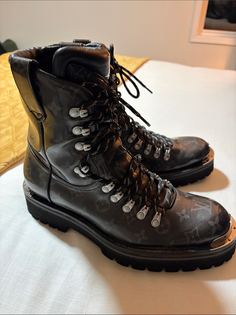 Louis Vuitton Black Monogram Alpine Lace-Up Boots - Picture 10 of 12